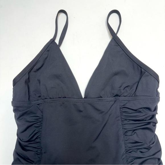 L*SPACE Black Bella Ruched Slimming Convertible One Piece Cheeky Swimsuit Size 8 - Picture 4 of 11